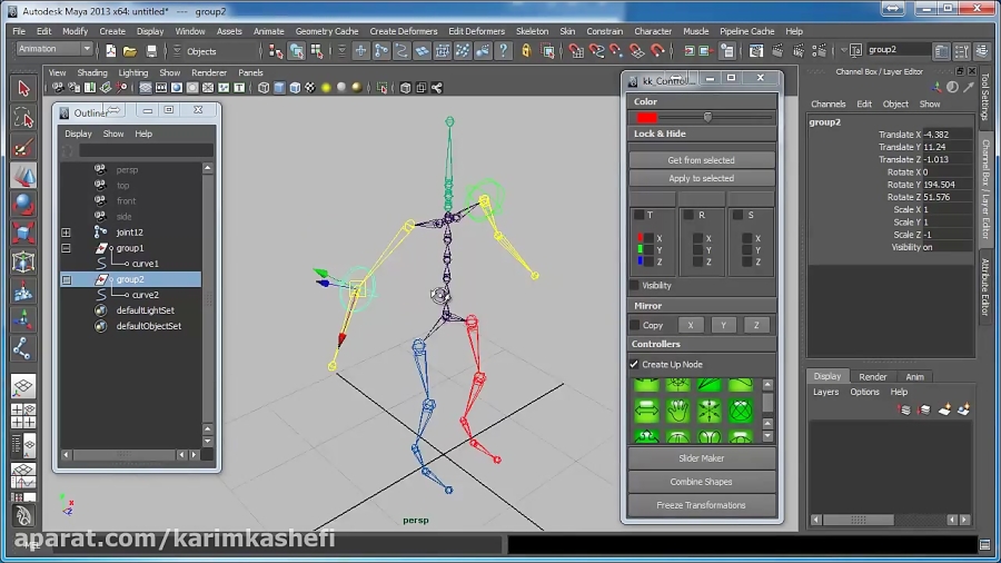 character setup and rigging controllers toolset