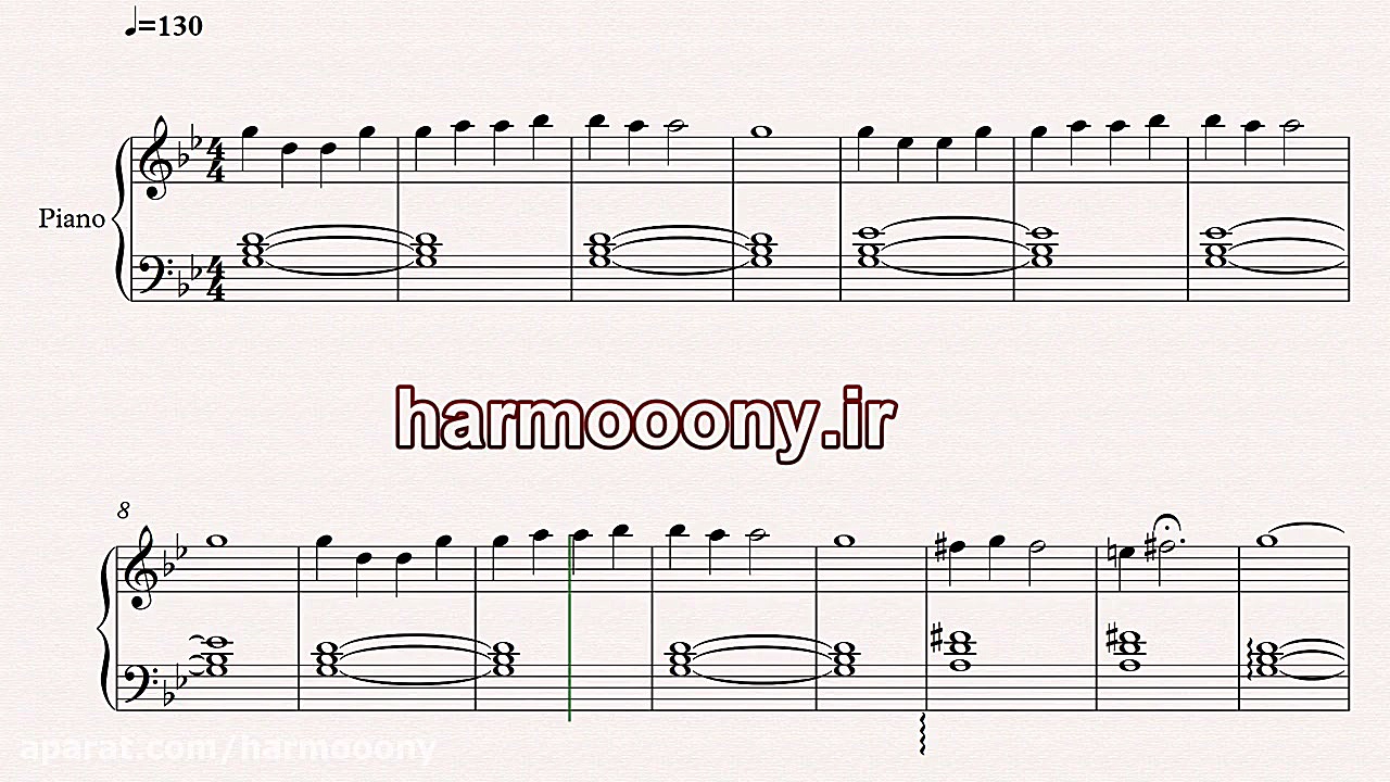 نت پیانو دو پنجره از گوگوش