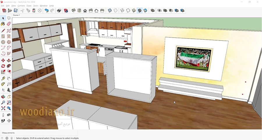 آموزش طراحی کابینت آشپزخانه با اسکچاپ 2018- قسمت 6