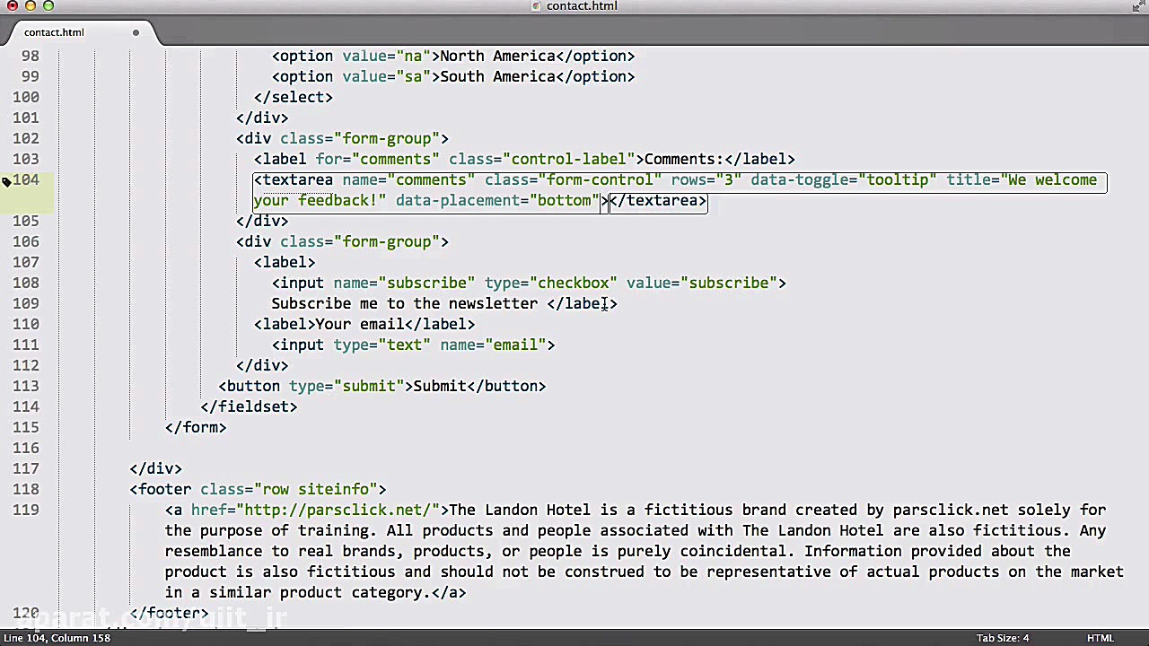۳۸ ادامه ساختن Form در Bootstr...