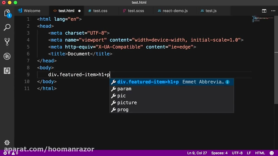 Visual Studio Code: HTML, CSS
