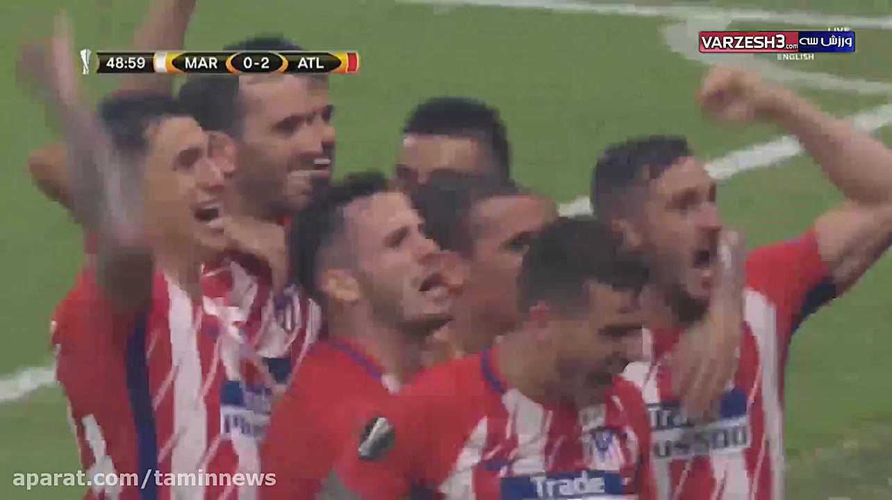گل دوم اتلتیکومادرید به مارسی...