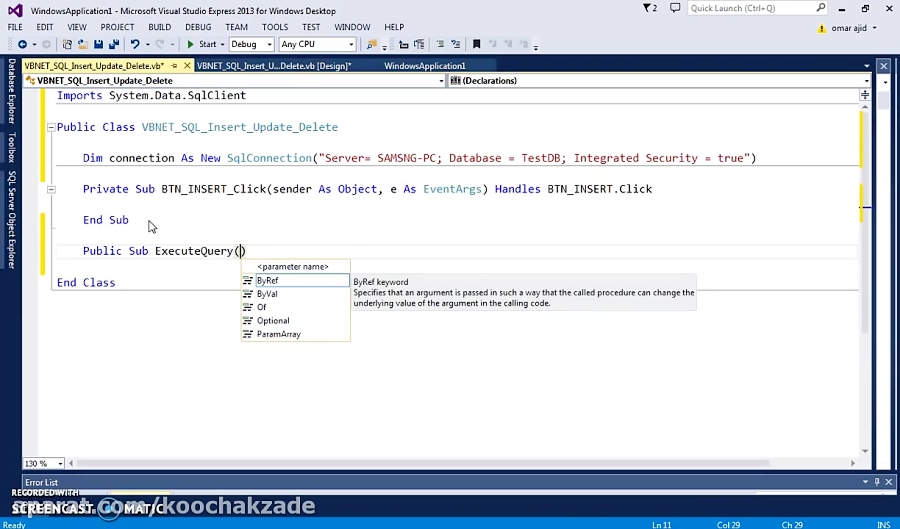 VB.NET And SQL - How To Insert Update Delete From DataBase Using Visual ...