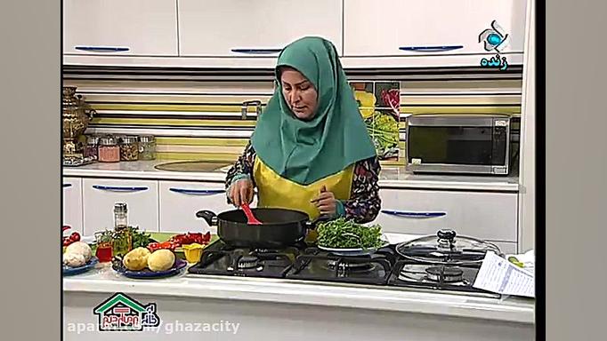 طرز تهیه سیب زمینی شکم پر