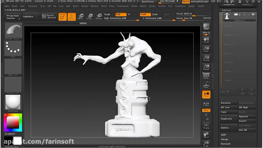 Digital Tutors Sculpting Concepts in ZBrush for 3D prin
