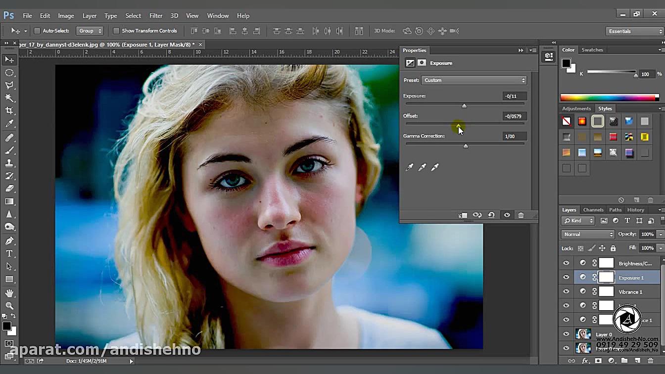 ویدئو آموزش اصلاح رنگ و نور در...