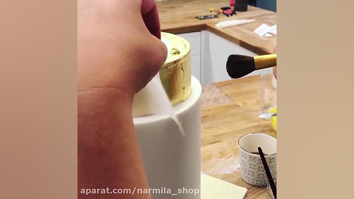 تزئین کیک با ورقه طلا لوازم قن...