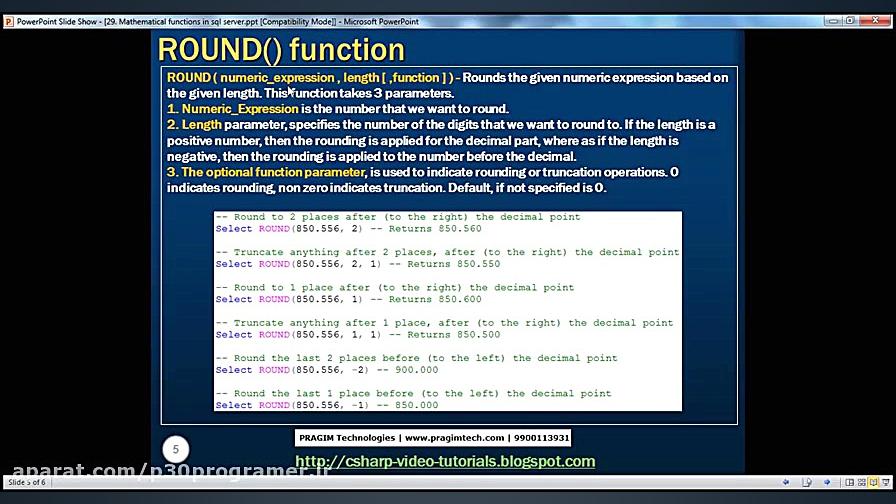 جلسه ۲9 Mathematical functions in sql server