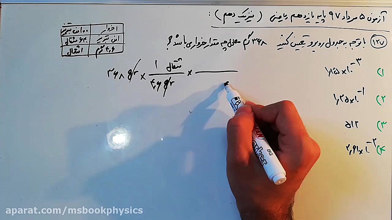 فیلم 8: فیزیک دهم آزمون 5 مردا...