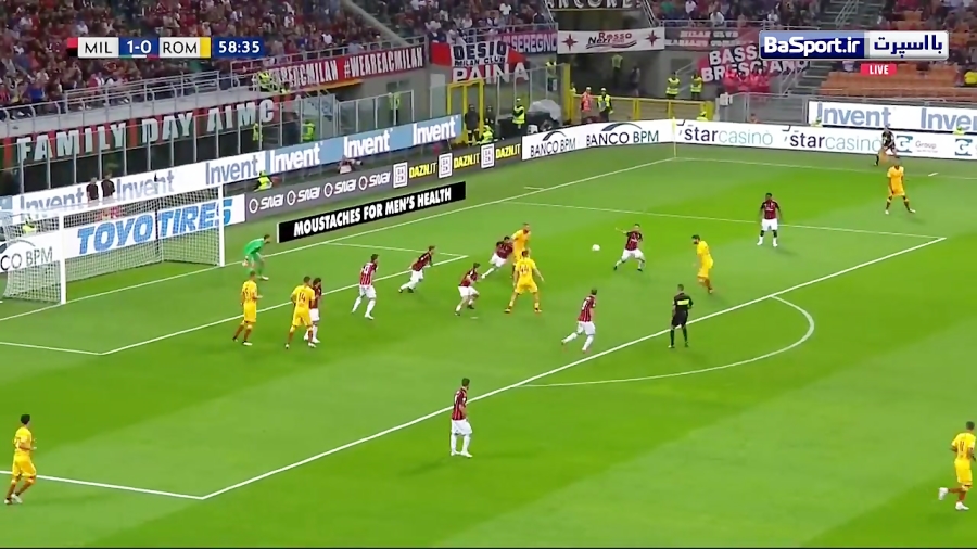 خلاصه بازی آث میلان 2 1 آاس رم...