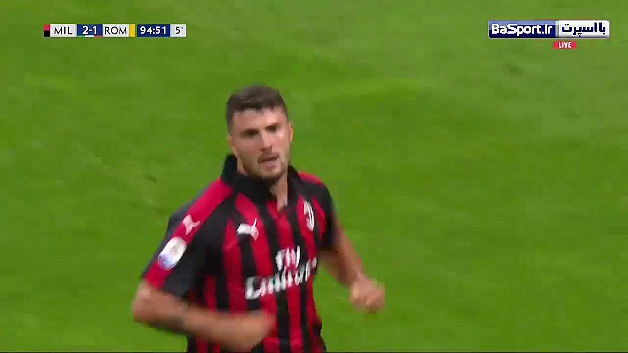 خلاصه بازی آث میلان 2 1 آاس رم...