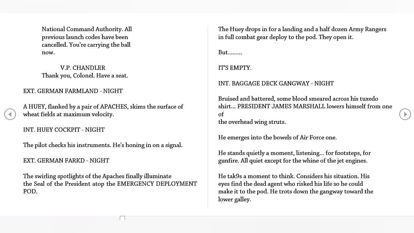 117 Air Force One (1997)scenar...