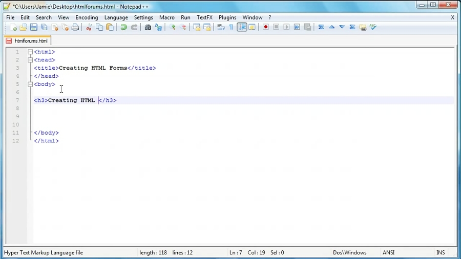 HTML Tutorial 15 - Creating HTML Forms