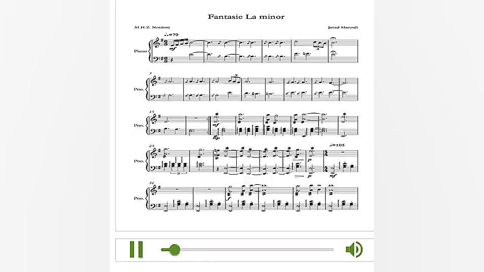 نت پیانوی فانتزی روی تم لا مین...