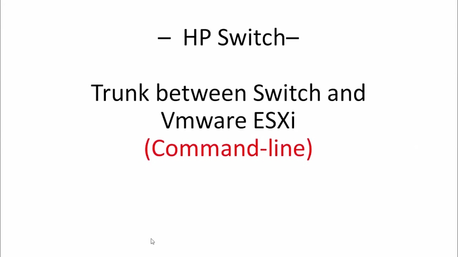 HP Switch Trunk between switch and Vmware ESXi