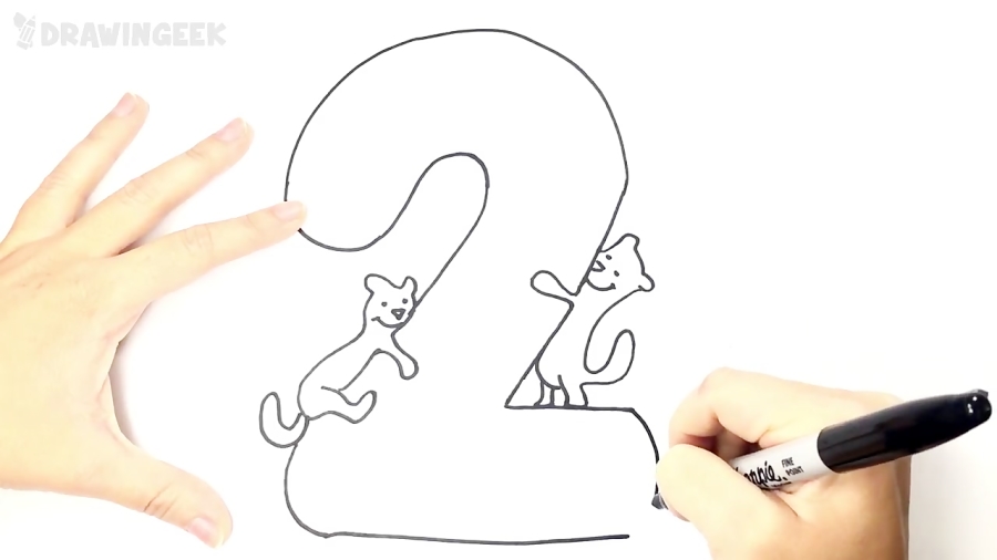How to draw Number 2 | Learning The Numbers for Kids