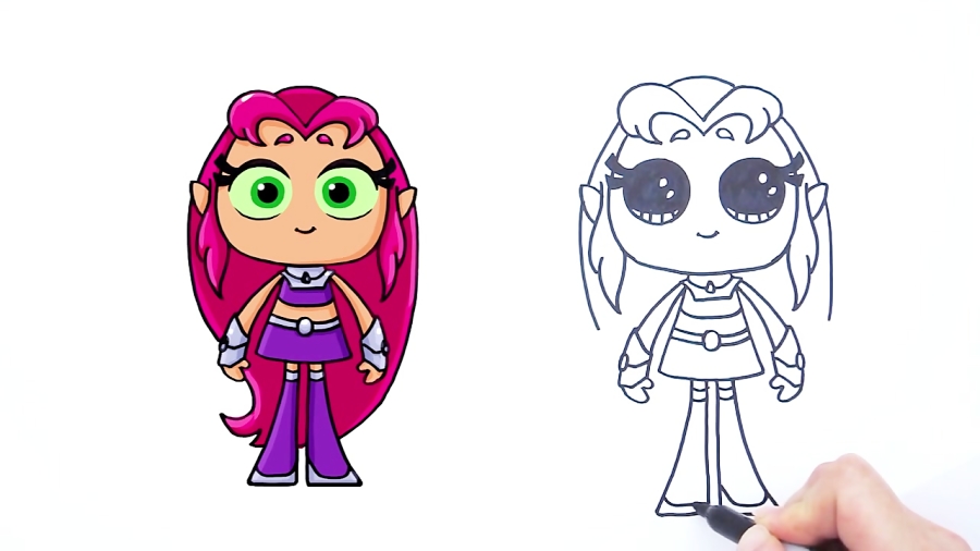 How to Draw Starfire from Teen...