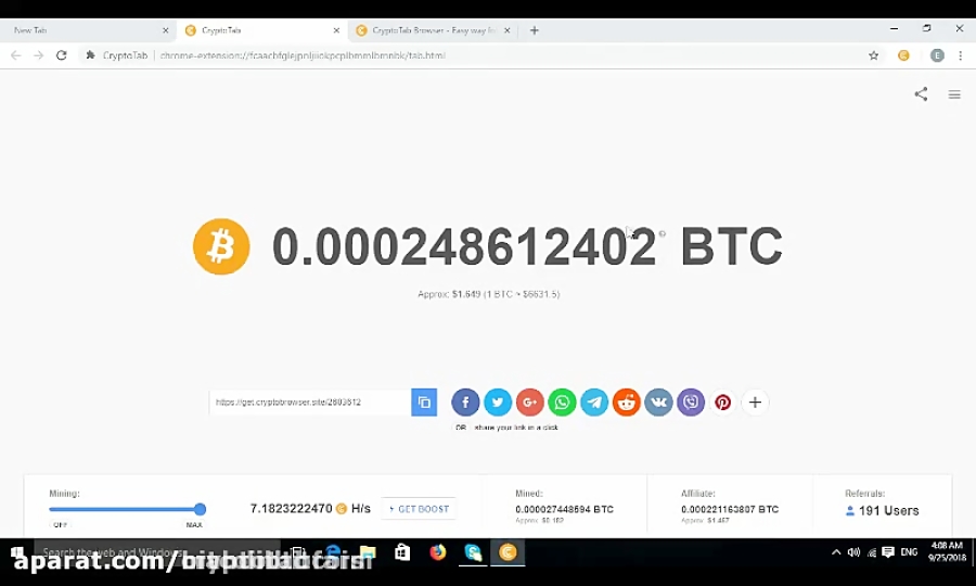 اموزش crypto tab به زبان ساده برای دریافت بیت کوین با مهندس رامین