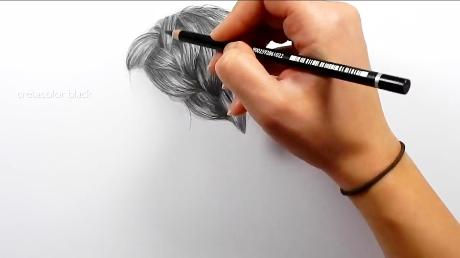 How to draw, shade realistic hair with graphite pencils