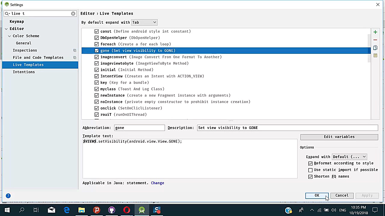 Live Templates In Android Stud...