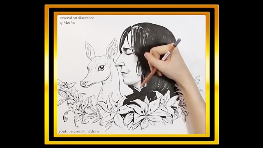 Drawing Alan Rickman - Snape from Harry Potter - Art Tribute by Mei Yu