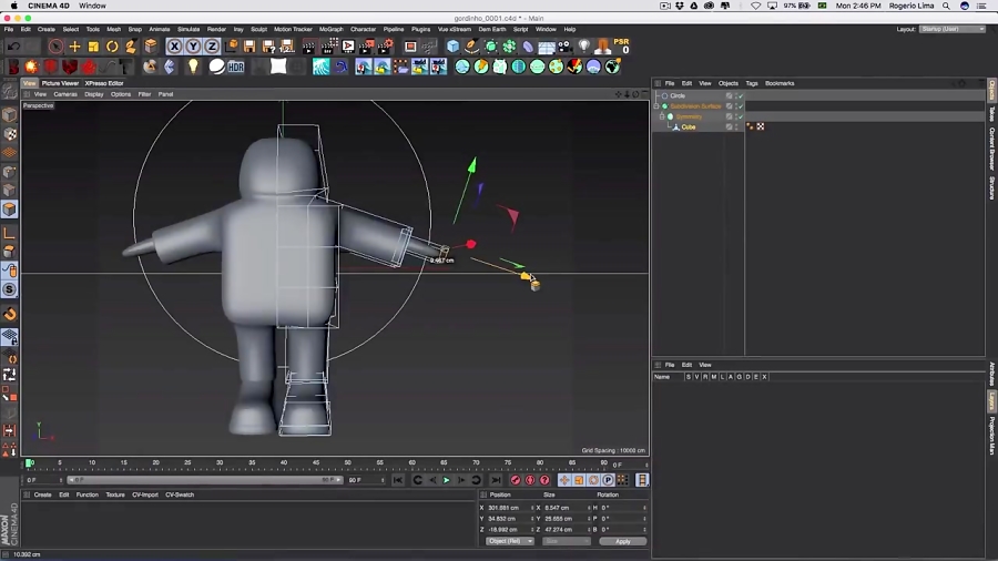 C4D Character Speed modeling - Chubby