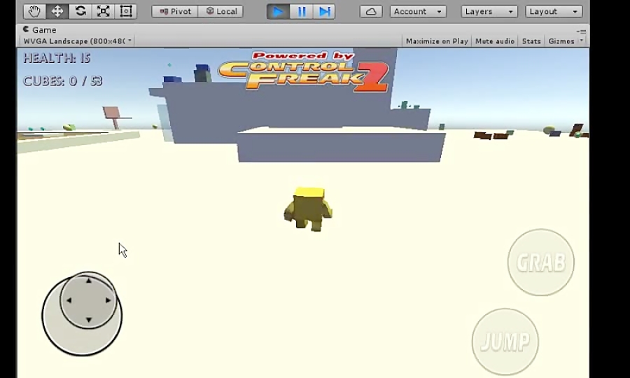 استفاده از پکیج Control Freak 2 در پکیج Complete Physics Platformer Kit
