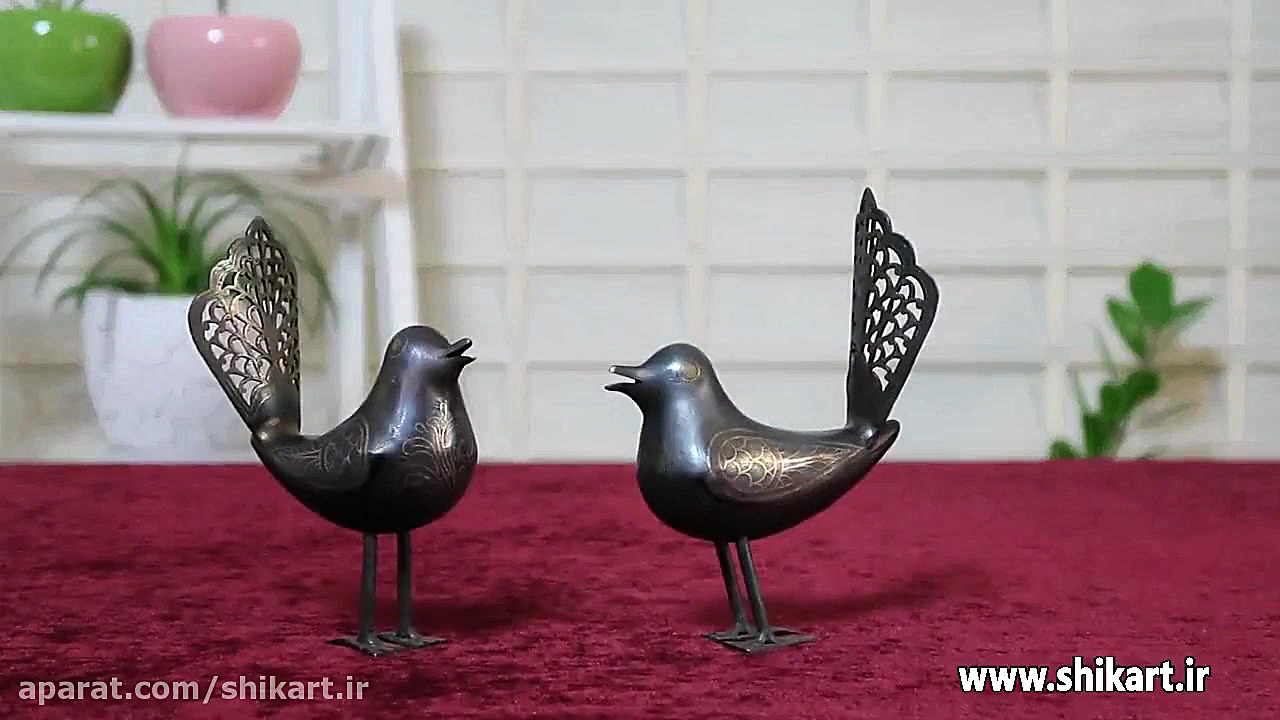 مجسمه گنجشک فولادی دم مشبک