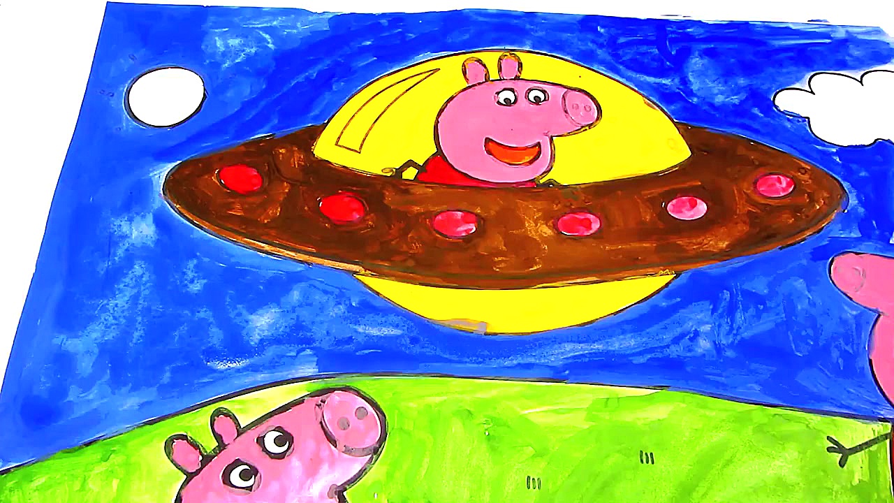 Peppa Flying Seaucer Coloring...