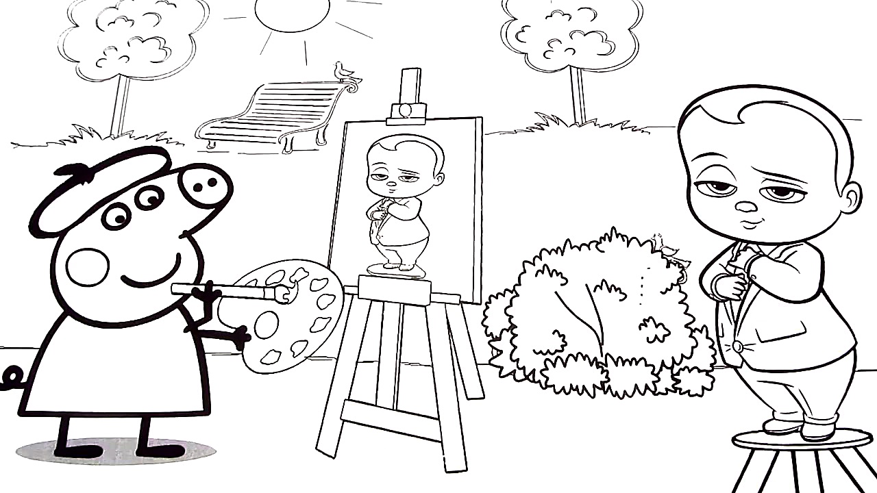 Peppa Pig Drinking Juice Drawi...