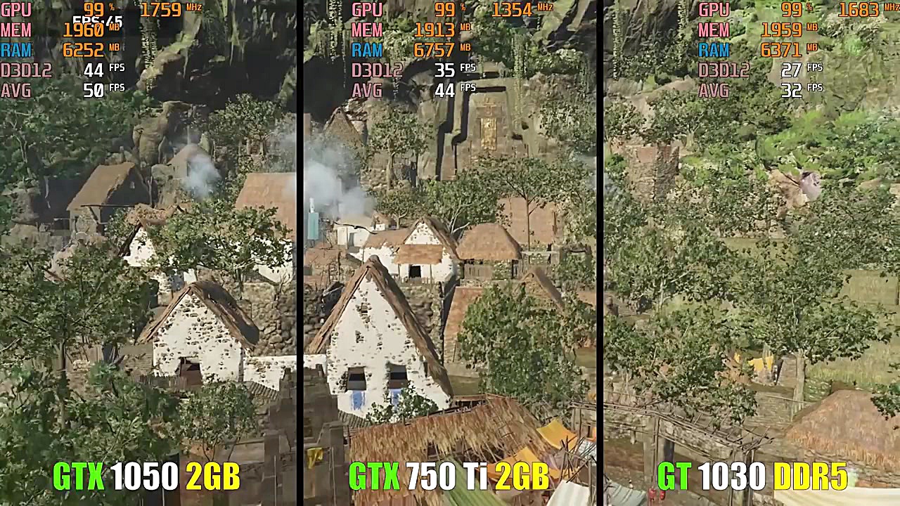 GTX 1050 vs GTX 750 Ti vs GT 1...