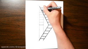 اموزش نقاشی سه بعدی نردبان با...