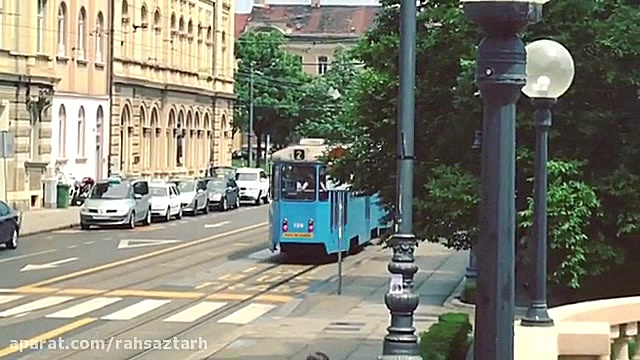 تراموای آبی در زاگرب در کرواسی