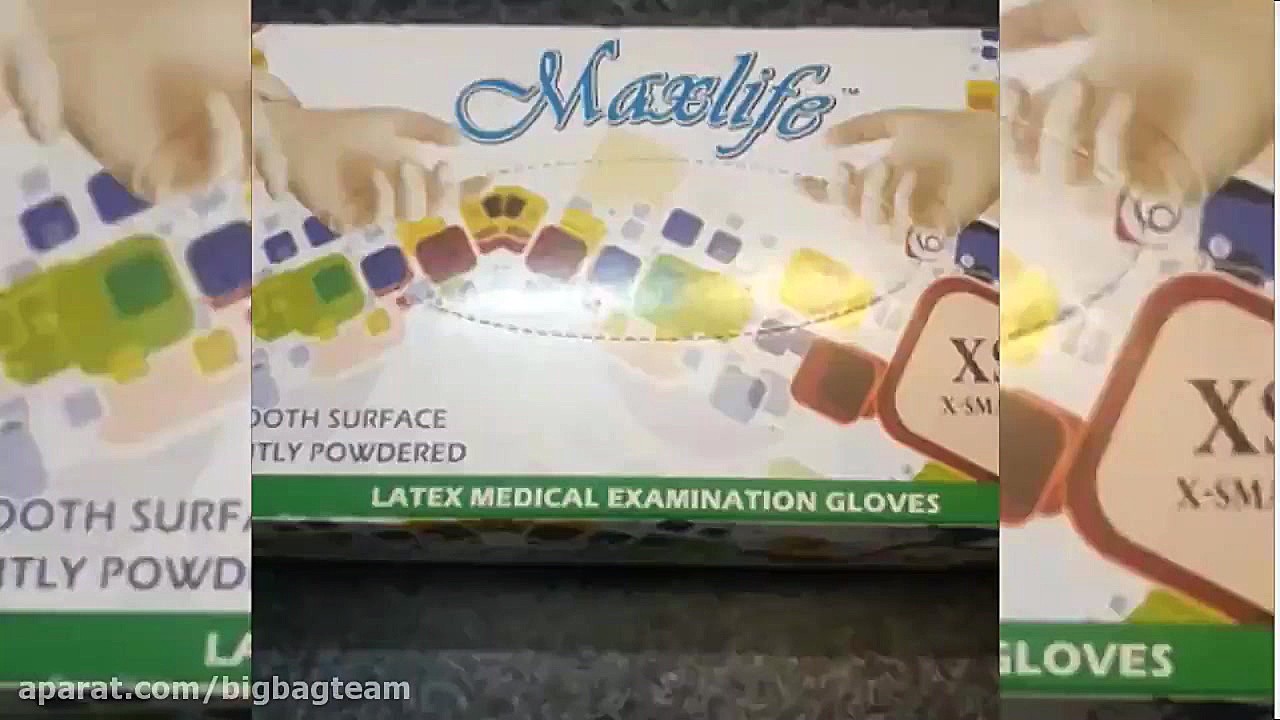 دستکش لاتکس کم پودر مکس لایف