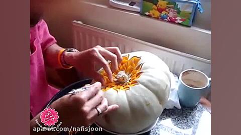 تزئین کدو حلوایی شب یلدا