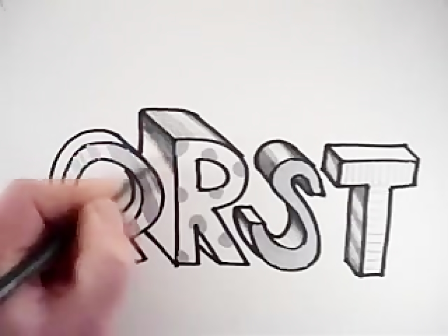 How to Draw 3D Letters: Q R S T