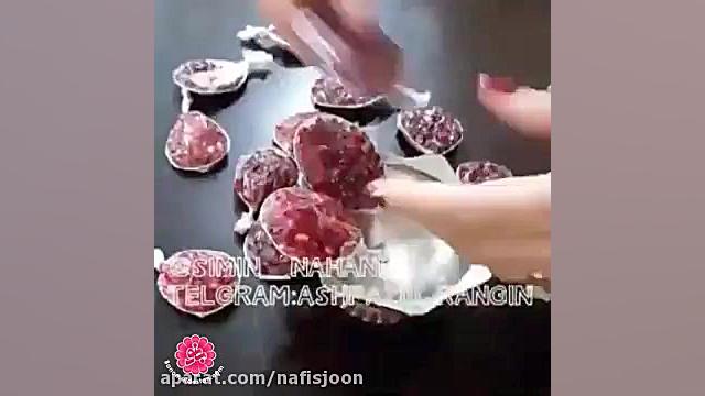 تزیین انار شب یلدا به شکل گل ر...
