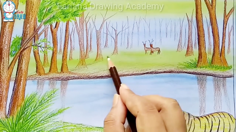 How To Draw Forest Scenery Very Easy Step By Step | Drawing Forest Scenery  For Beginners - YouTube | Scenery drawing for kids, Forest scenery, Forest  drawing