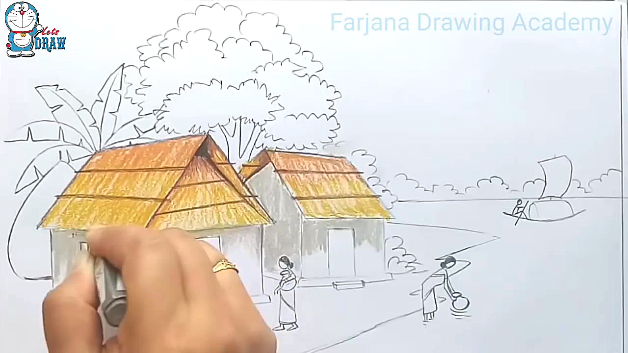 How to draw Landscape scenery...
