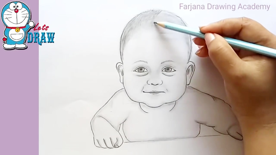 Cute baby portrait 😍 Use only 1 pencil artline 4b Hyper realistic Time : 7  hr Video link in bio ♥️🤗 Channel name : Rohit Das... | Instagram