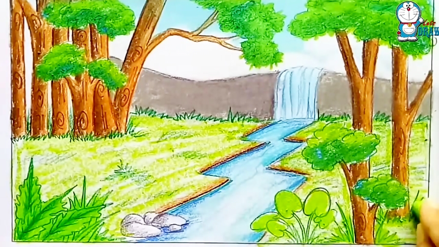 How to draw simple scenery for beginners easy village scenery drawing –  Artofit