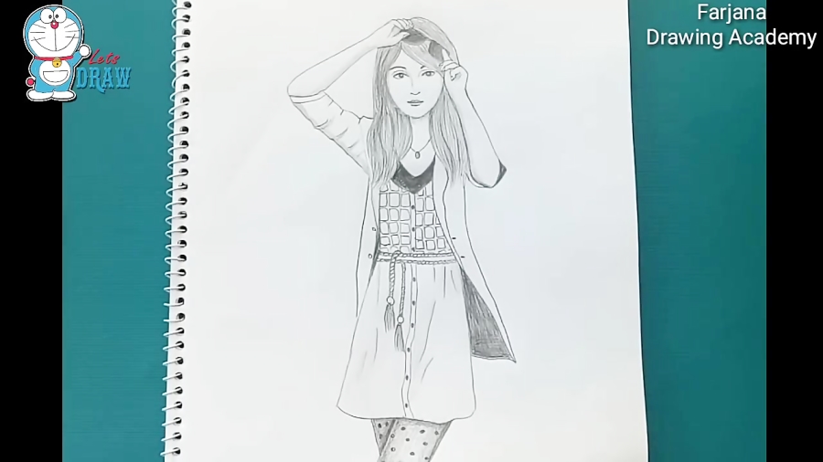 Girl wearing beautiful dress 👗| Farjana Drawing Academy | Girl drawing |  Girly drawings, Girl drawing sketches, Nature art drawings