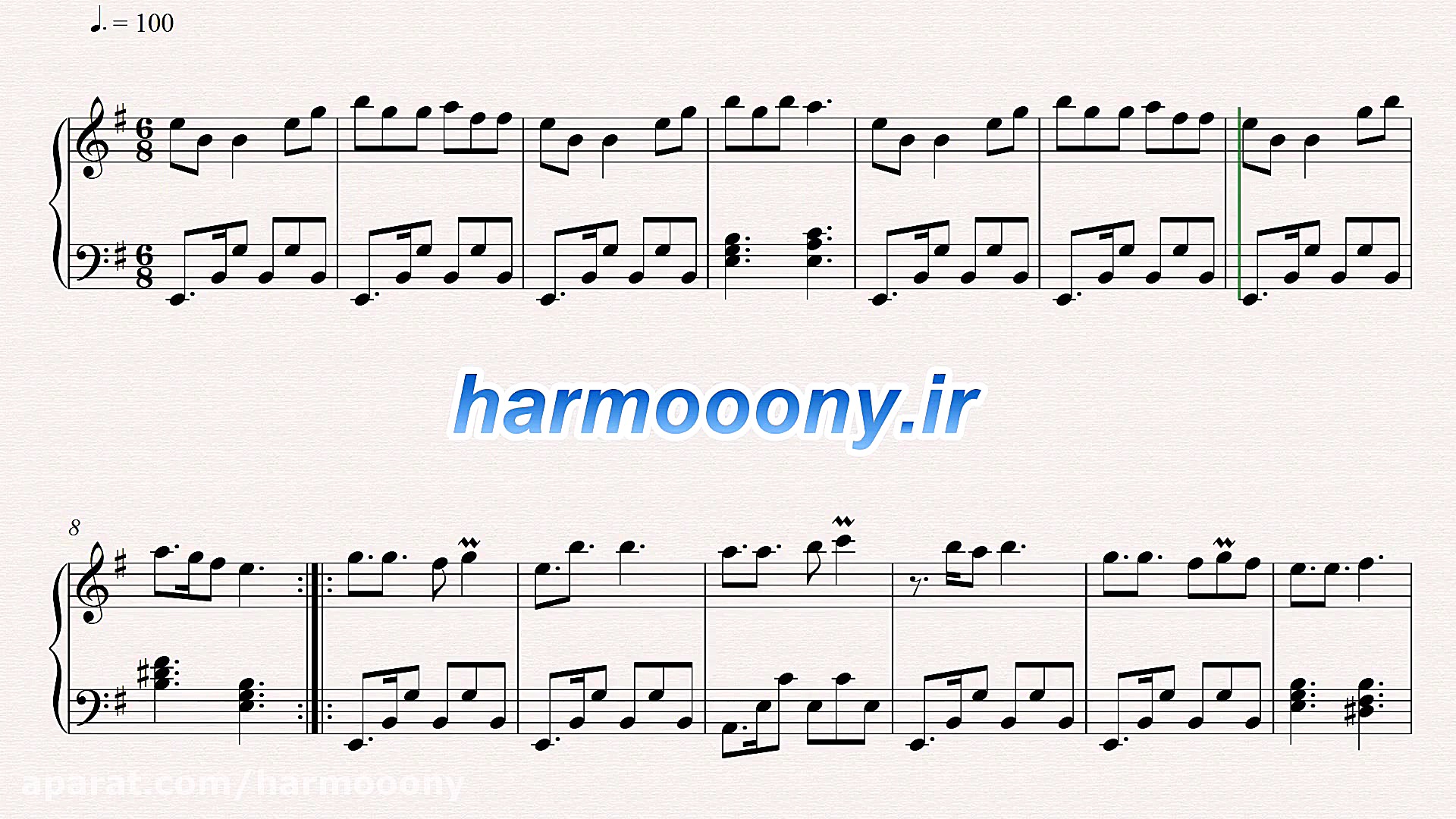 نت پیانو عشق تازه لیلا فروهر