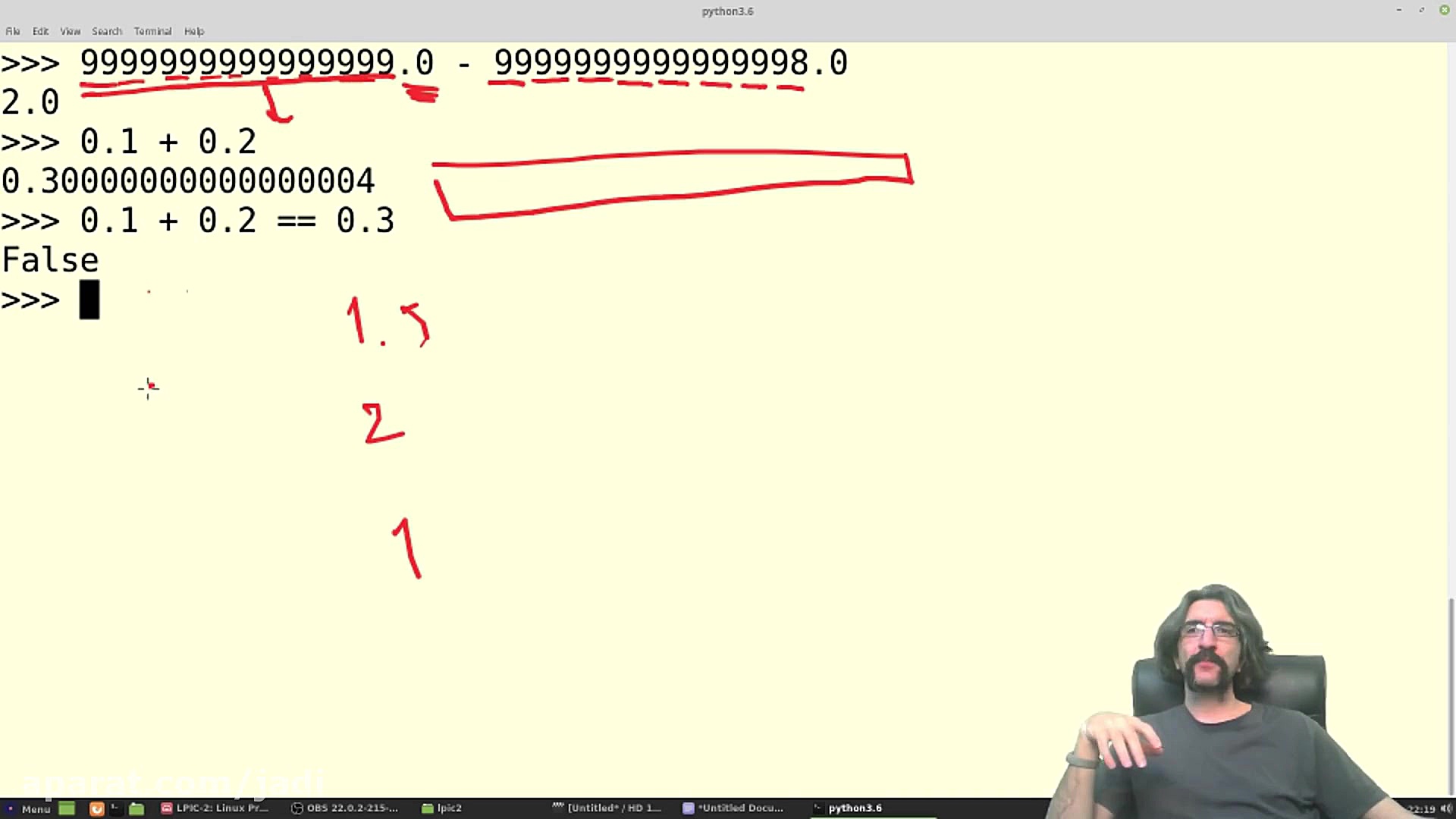 توضیح اینکه چرا 99999999999999...