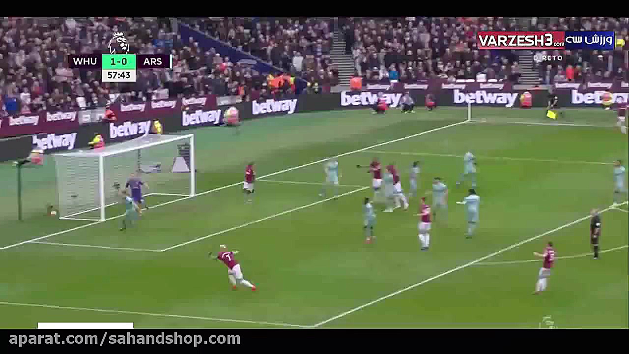 خلاصه بازی وستهام 1  آرسنال 0