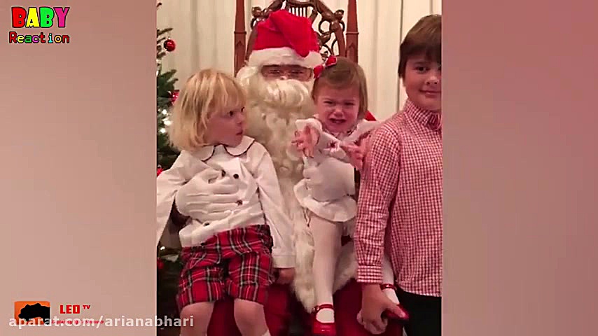 واکنش خنده دار بچه ها به بابان...