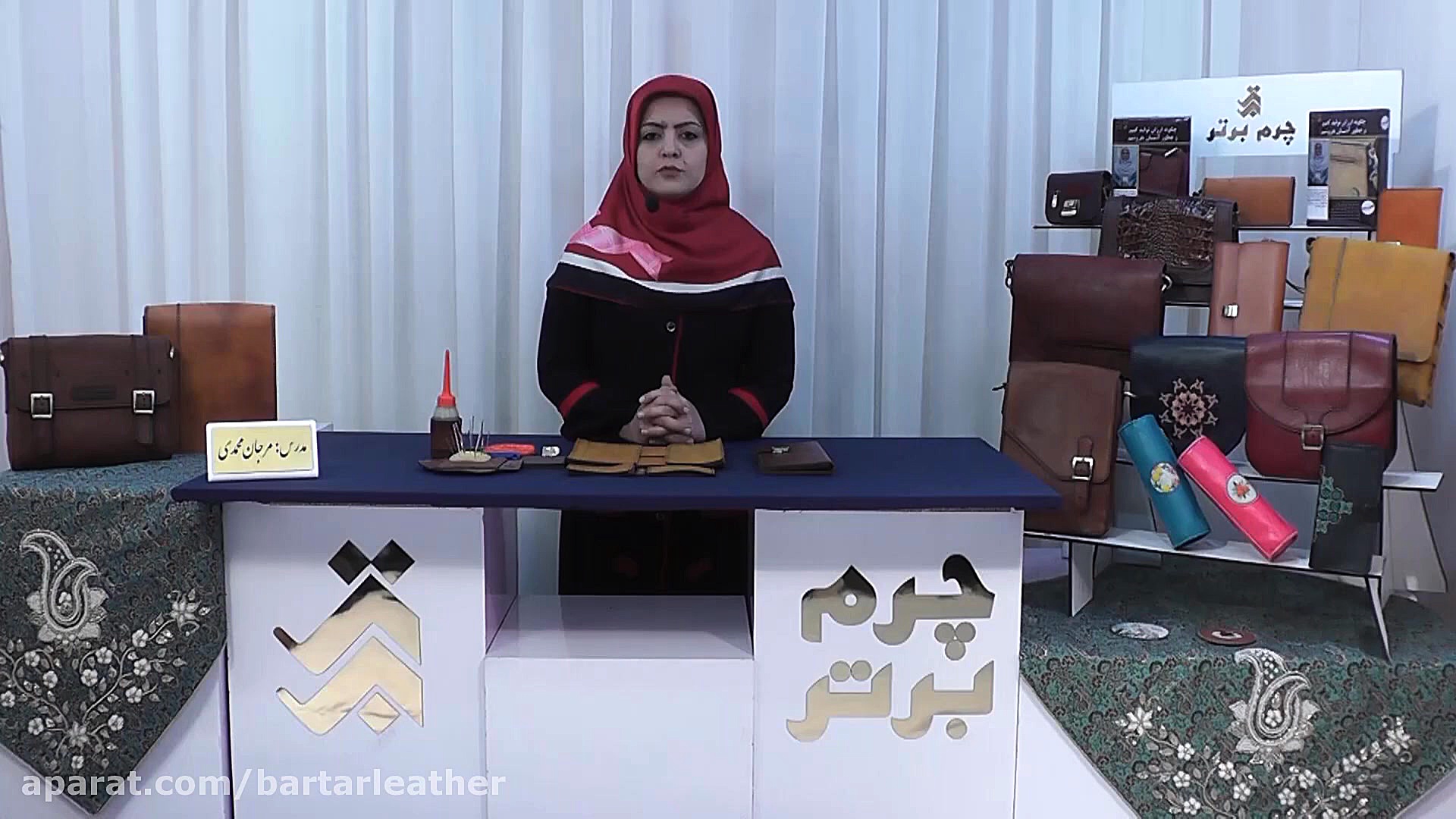 آموزش دوخت کیف دسته چکی چرم طب...