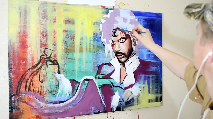 Painting A Portrait Of Prince Contemporary Pop Art Style   13440189 4052 B  8677 