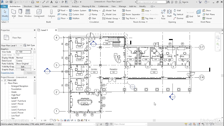 کورس ﻿revit با استفاده از ابزار Linework و Depth Cueing...