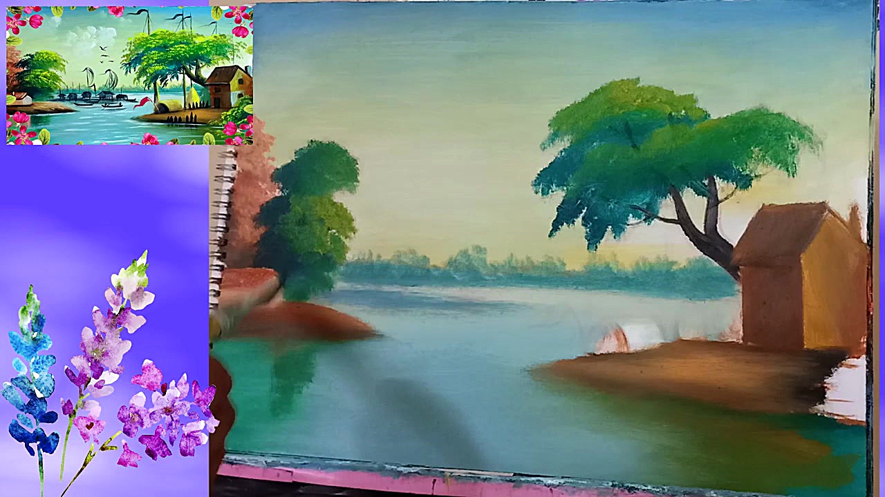 How to Paint a Village Scenery...